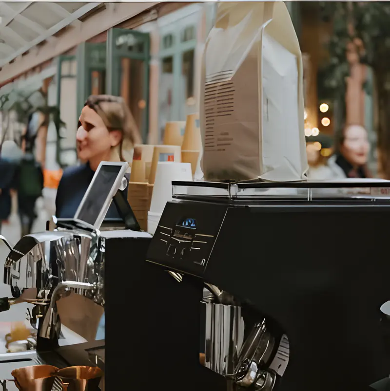De bar op een overdekte markt